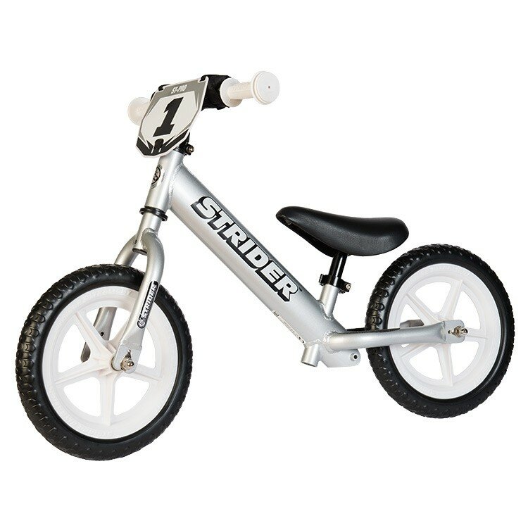 Беговел Strider 12' PRO детский 1.5+ , рама алюминий, серебристый