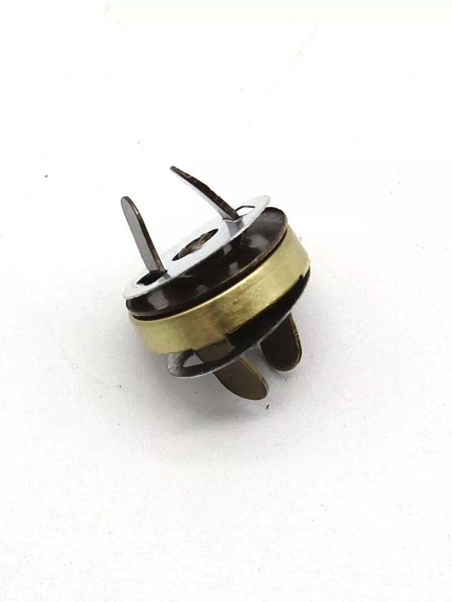 Магнит латунный, фурнитура для сумки, 15 мм — фото 1
