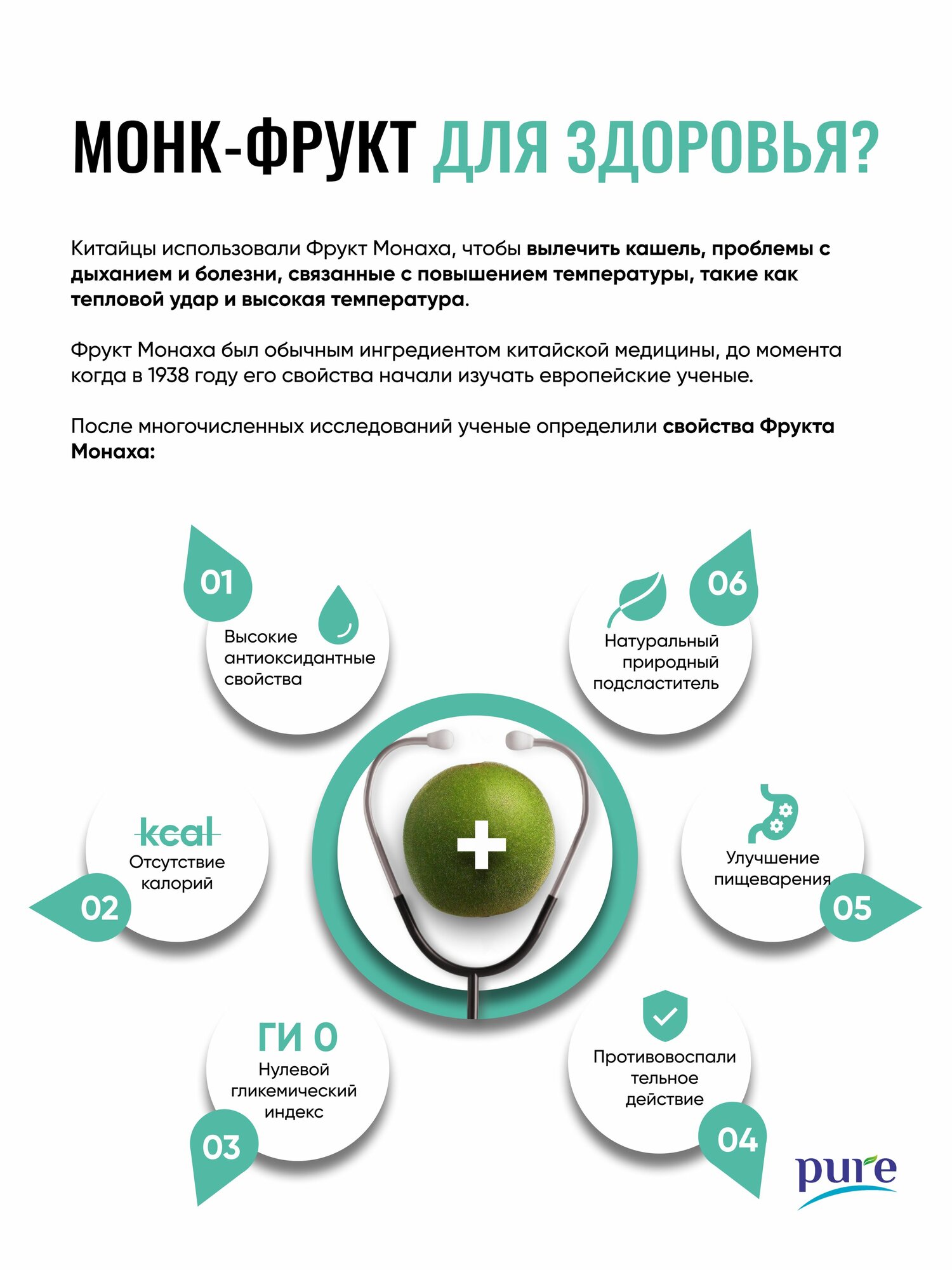 Сахарозаменитель Монк Фрукт + эритрит эритритол 1000 г — фото 1