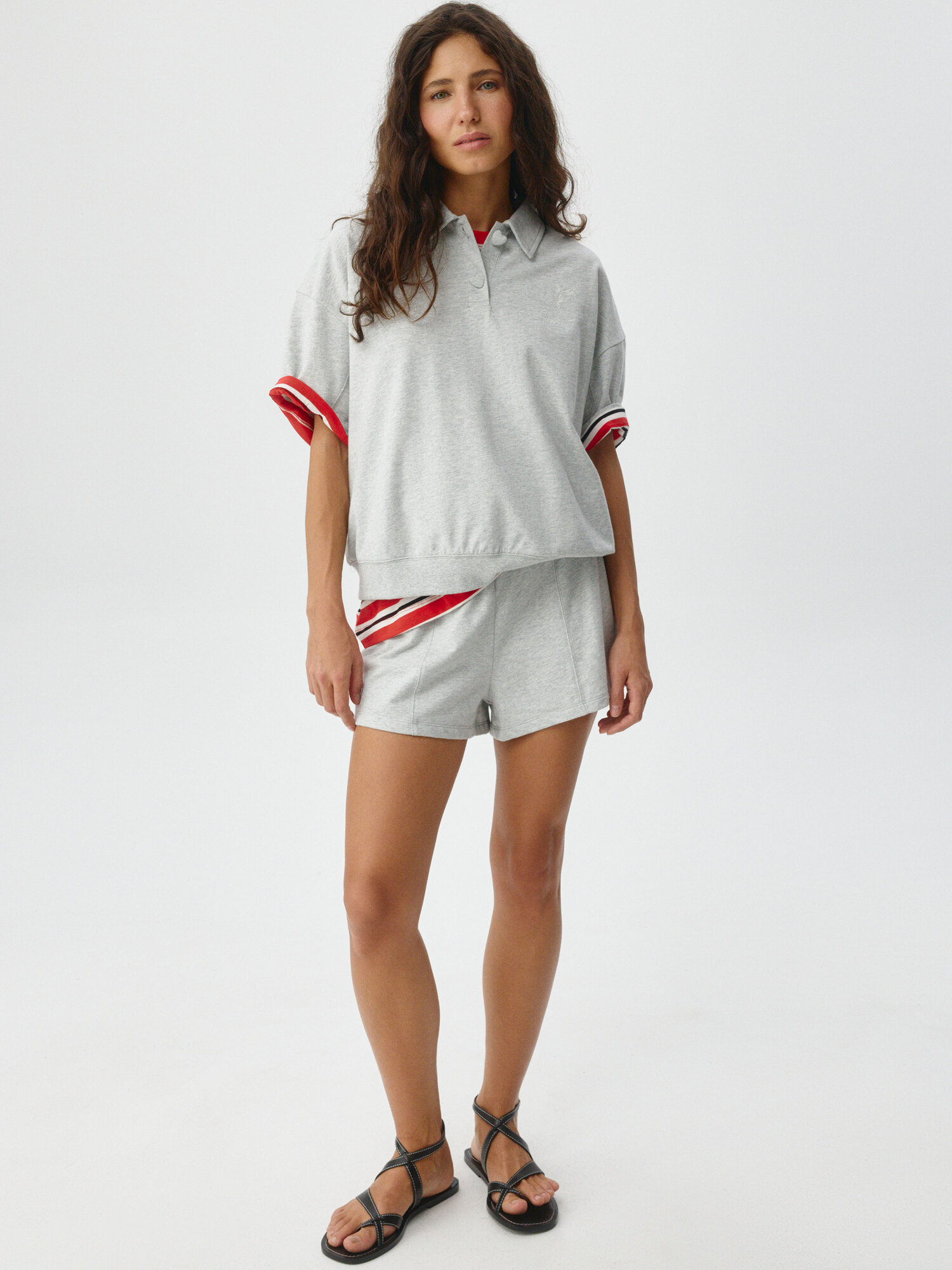 Поло Sela, размер XS, светло-серый меланж — фото 1