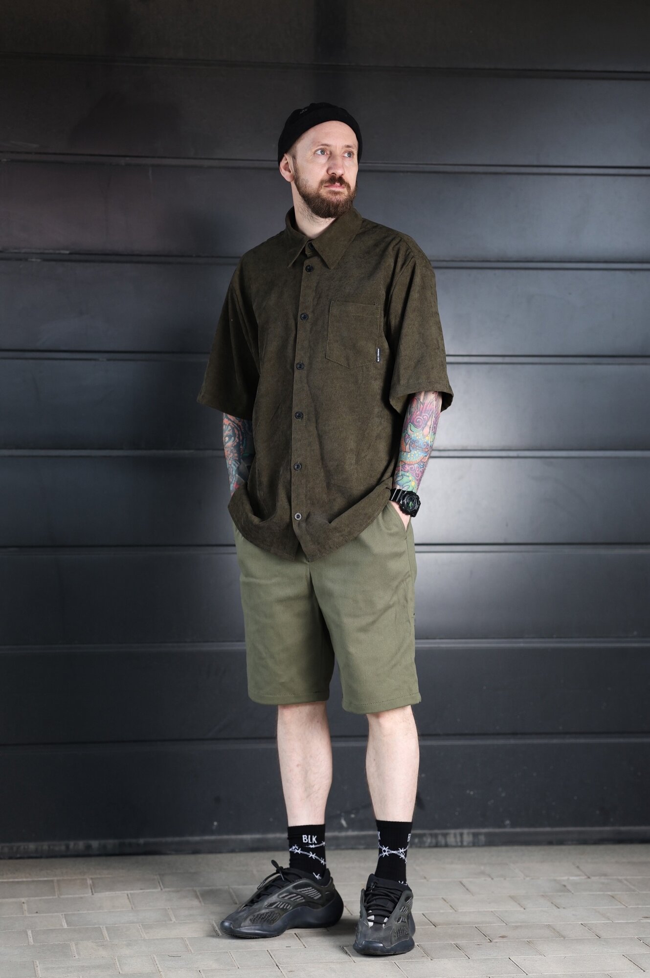 Рубашка BLK CROWN, размер L, темно-оливковый — фото 1