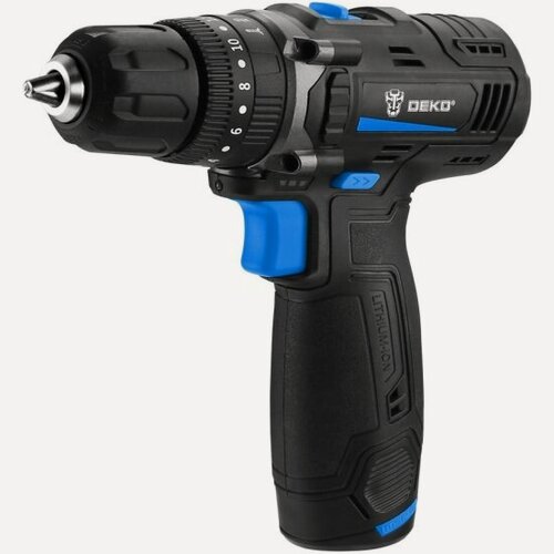 Изображение товара Дрель-шуруповерт аккумуляторная ударная Deko GCD12DU SET4 в кейсе + оснастка 13 шт, 12В, 2x2.0Ач, з/у (063-4038)