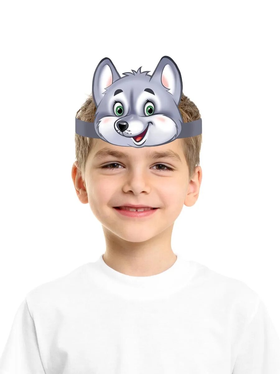 Карнавальный головной убор - волк, для праздника, школы — фото 1