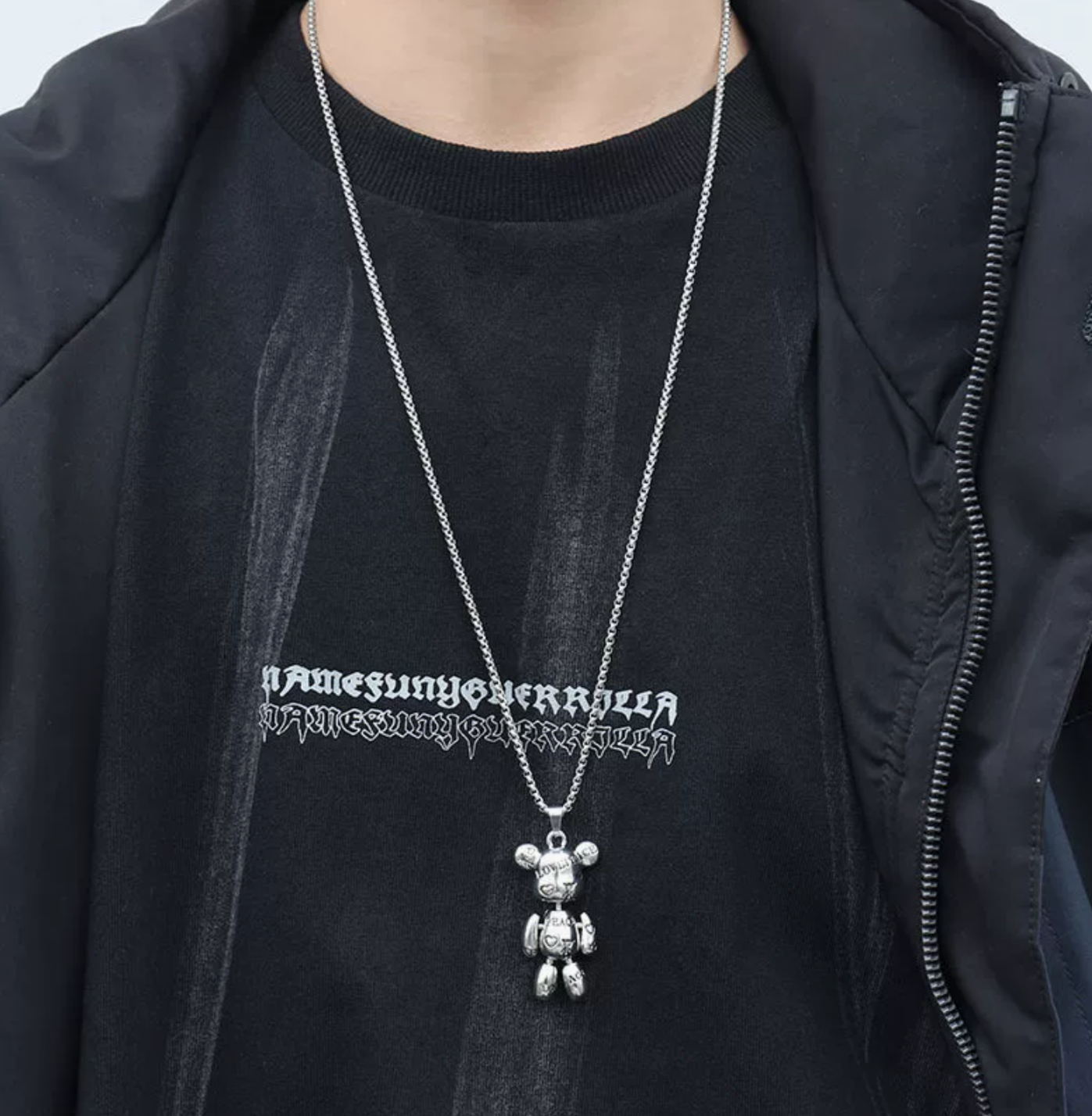 Колье, 2 шт., длина 70.5 см, серебристый металлик