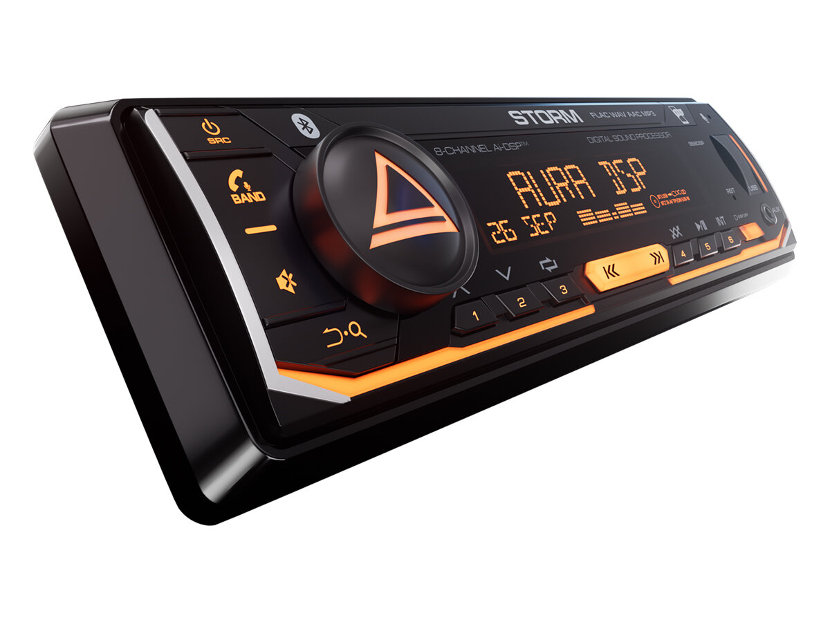 Автомагнитола Aura STORM-868 DSP 1Din, 8х51Вт, Bluetooth, MP3, WAV