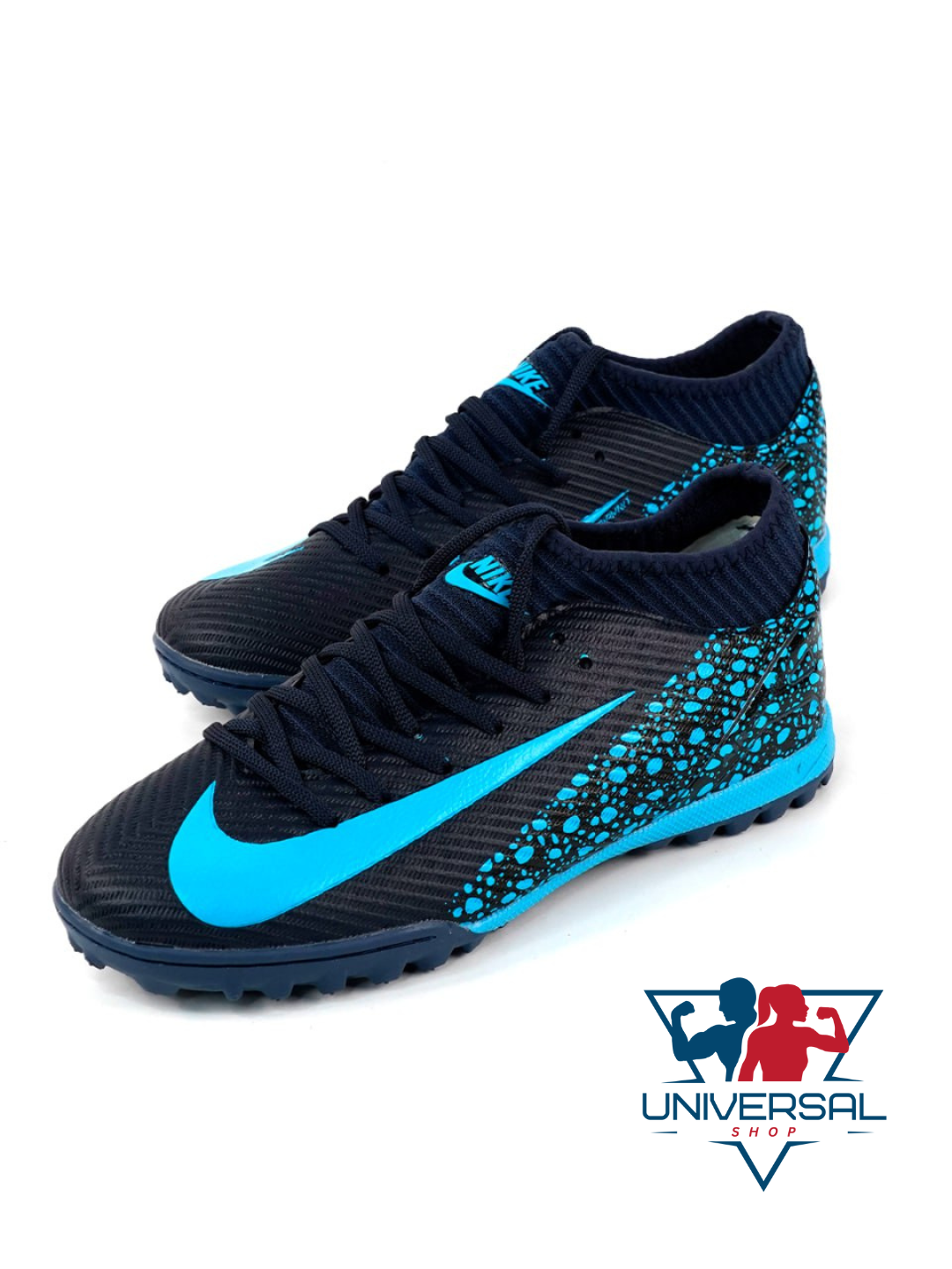 Бутсы NIKE, размер 41, темно-синий/белый