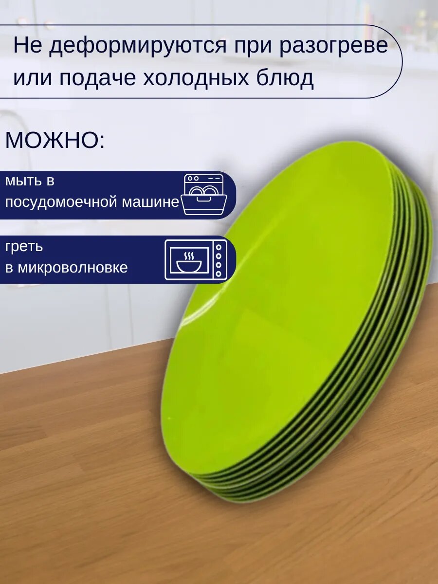 Тарелки пластиковые многоразовые для сервировки 5 шт — фото 1