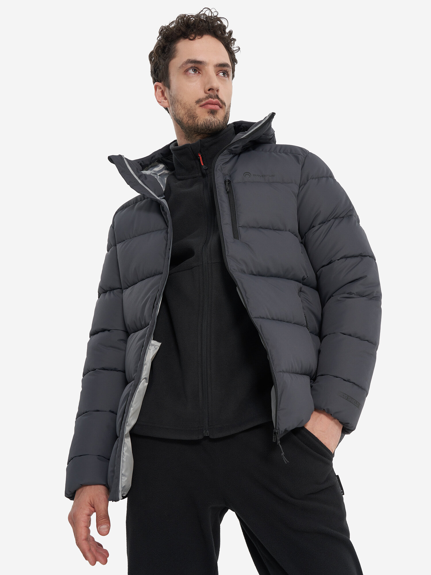 Пуховик OUTVENTURE Hiking Men's Faux Down Jacket, размер 56/58, графитовый