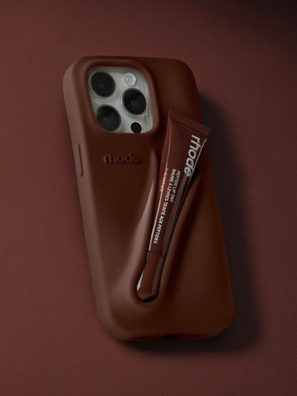 Чехол "RHODE" для iPhone 16 Pro Max, с блеском для губ, в фирменной упаковке