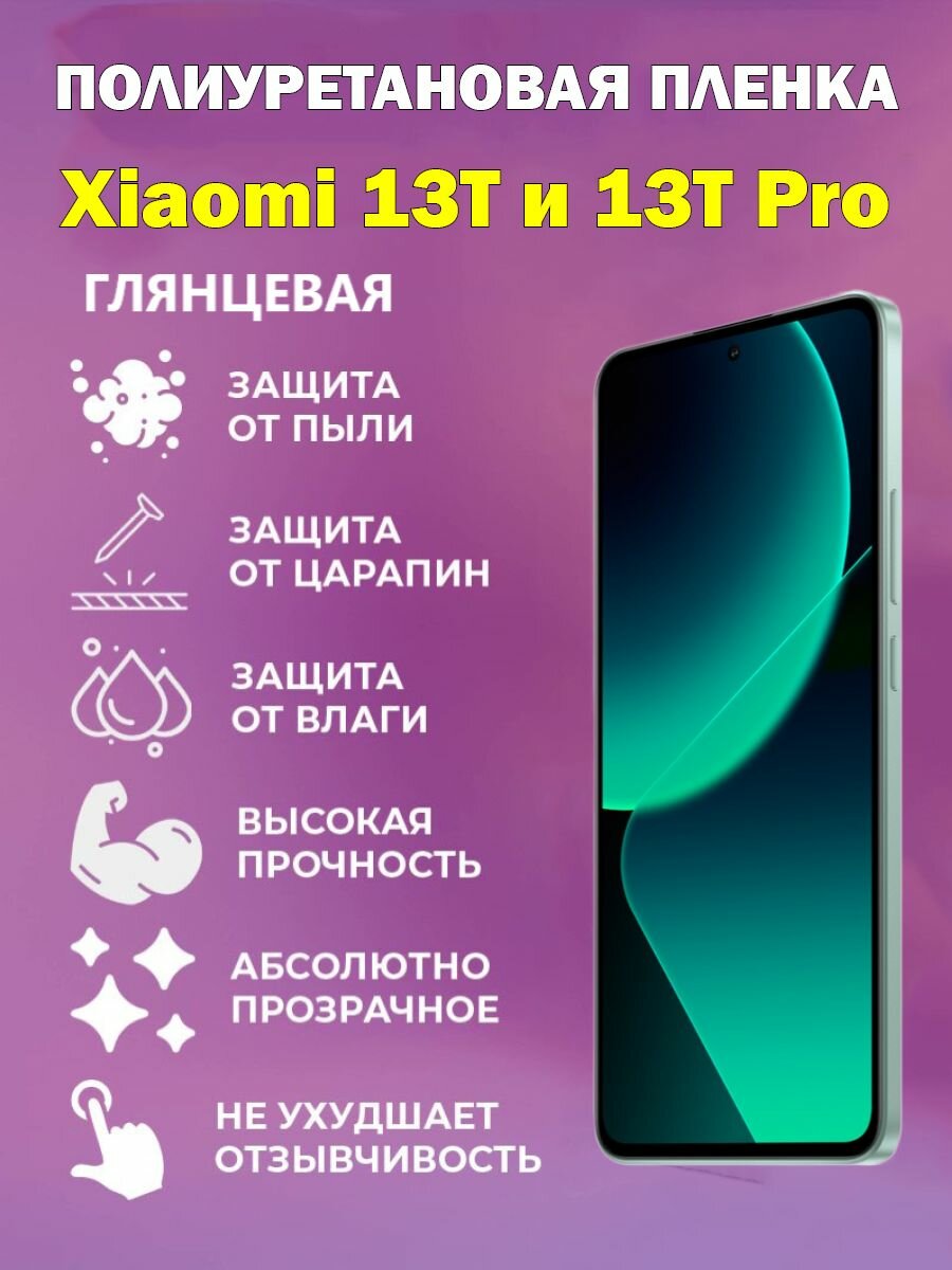 Полиуретановая защитная пленка Xiaomi 13T и 13T Pro / Противоударная бронированная пленка