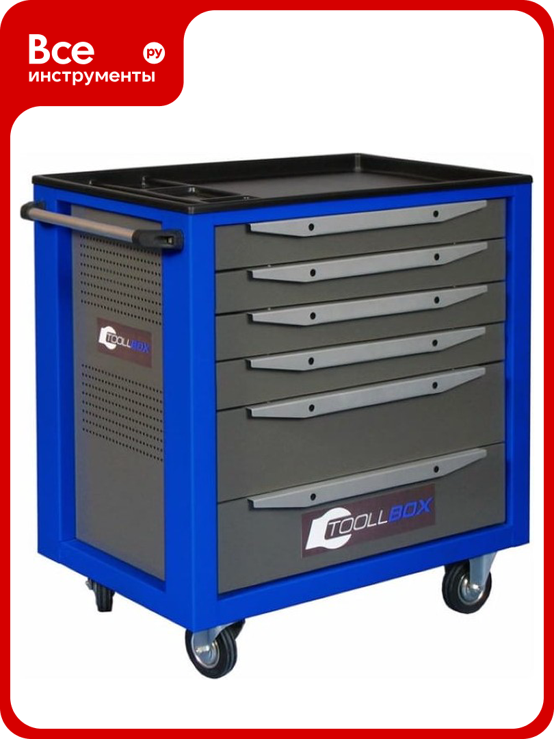 Инструментальная тележка Toollbox с центральным замком серии standart T BS-6 RAL 5005