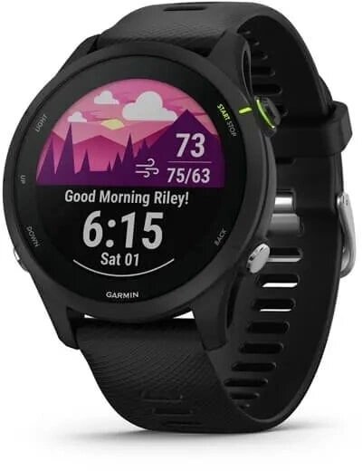Смарт-часы Garmin Forerunner 255 33мм 1.3" корп. черный рем. черный (010-02641-30)