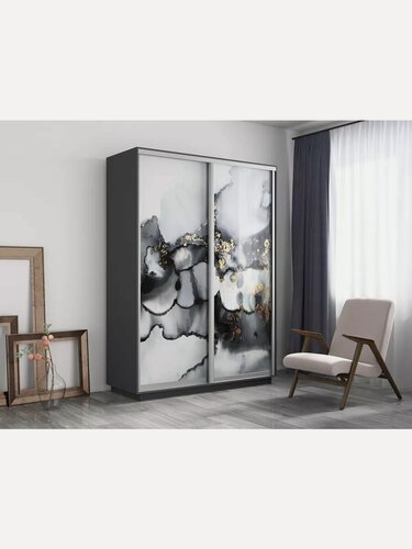 Изображение товара Шкаф купе Е1 Экспресс двухдверный, стекла, 140х60х240, темно-серый