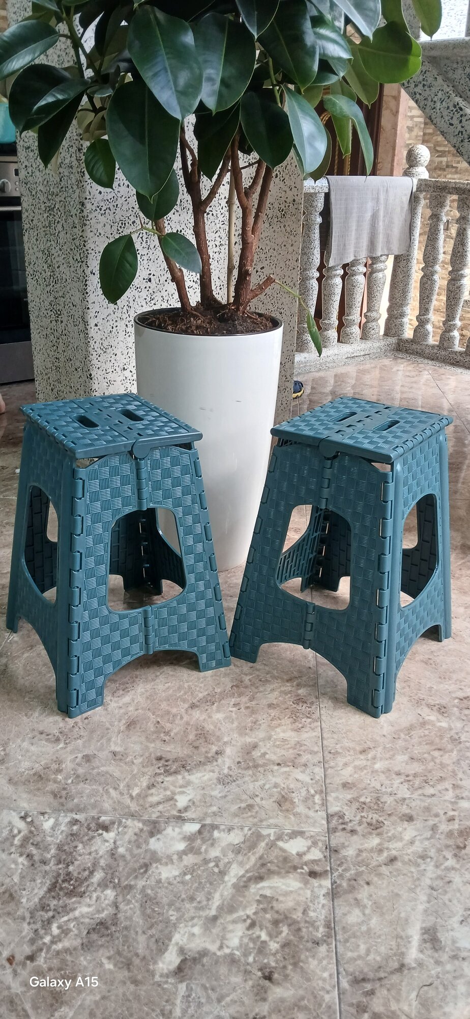 Картинки Стул табурет стремянка, складной, цвет бирюзовый, высота 46 см