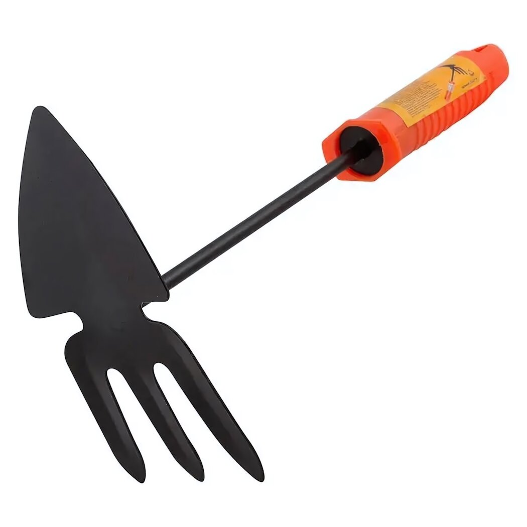 Мотыжка садовая Park универсальная с лопаткой и зубьями пластиковая ручка с резиновым покрытием