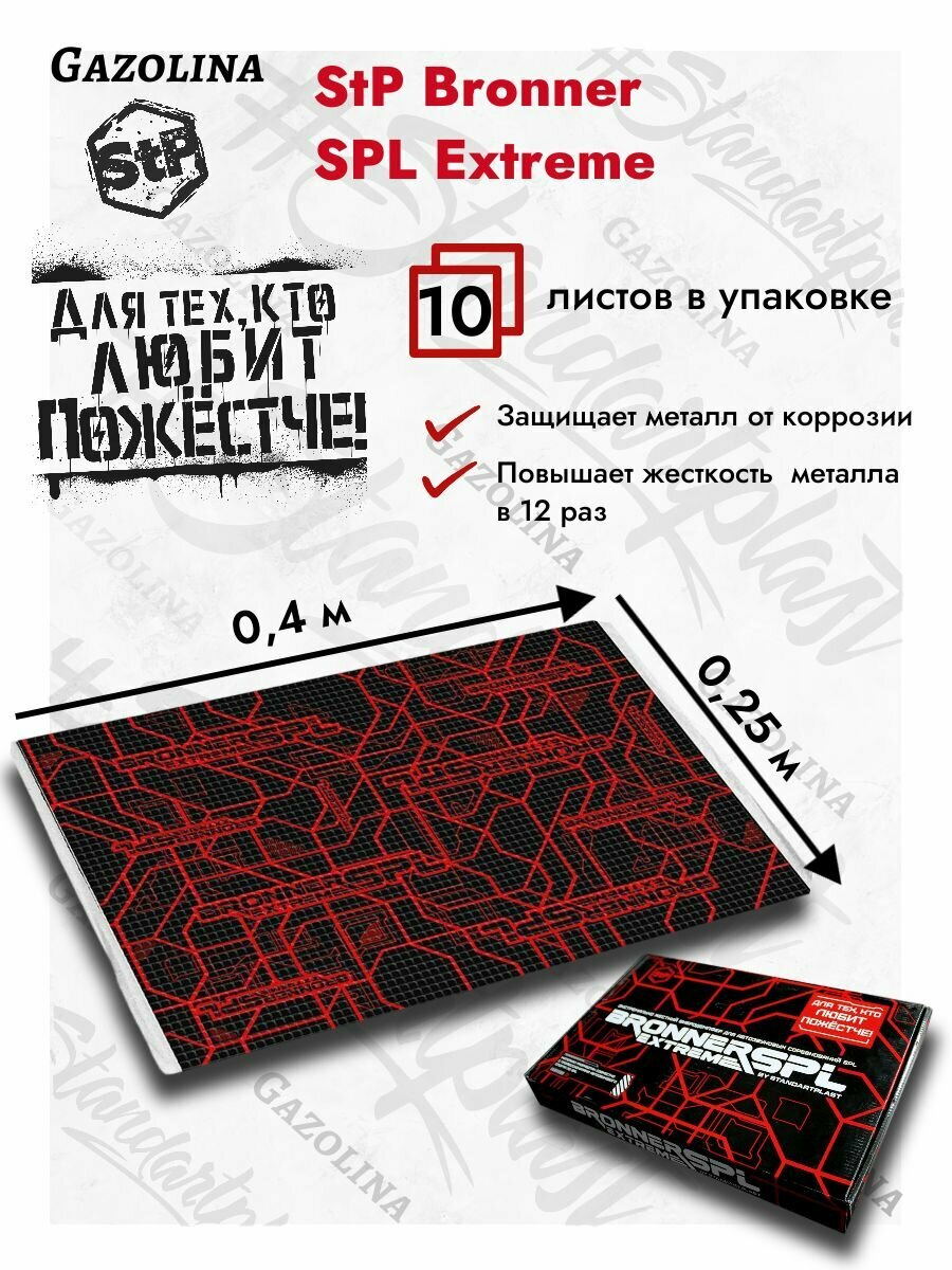 Шумоизоляция Bronner SPL Extreme STP 10 листов/ Броннер СТП/ broner бронер