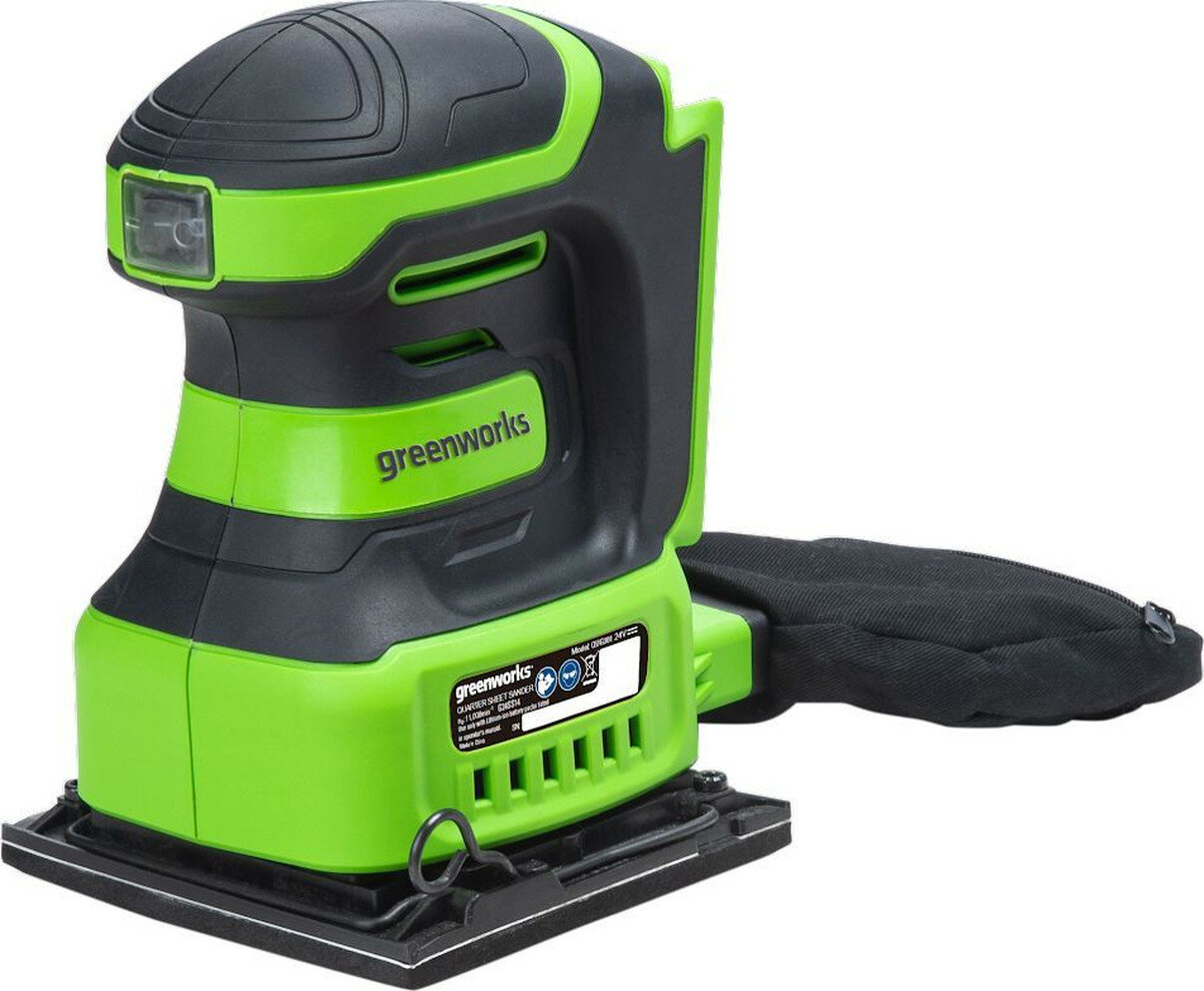 Шлифмашина GREENWORKS G24SS14 пылесборник 24В без аккумулятора
