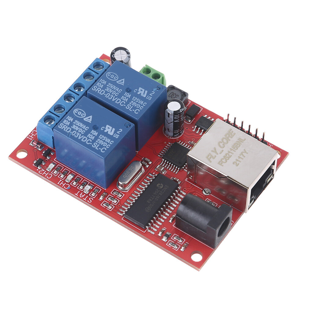LAN Ethernet 2-полосная Плата реле Переключатель задержки Модуль контроллера TCPUDP ВЕБ-сервер