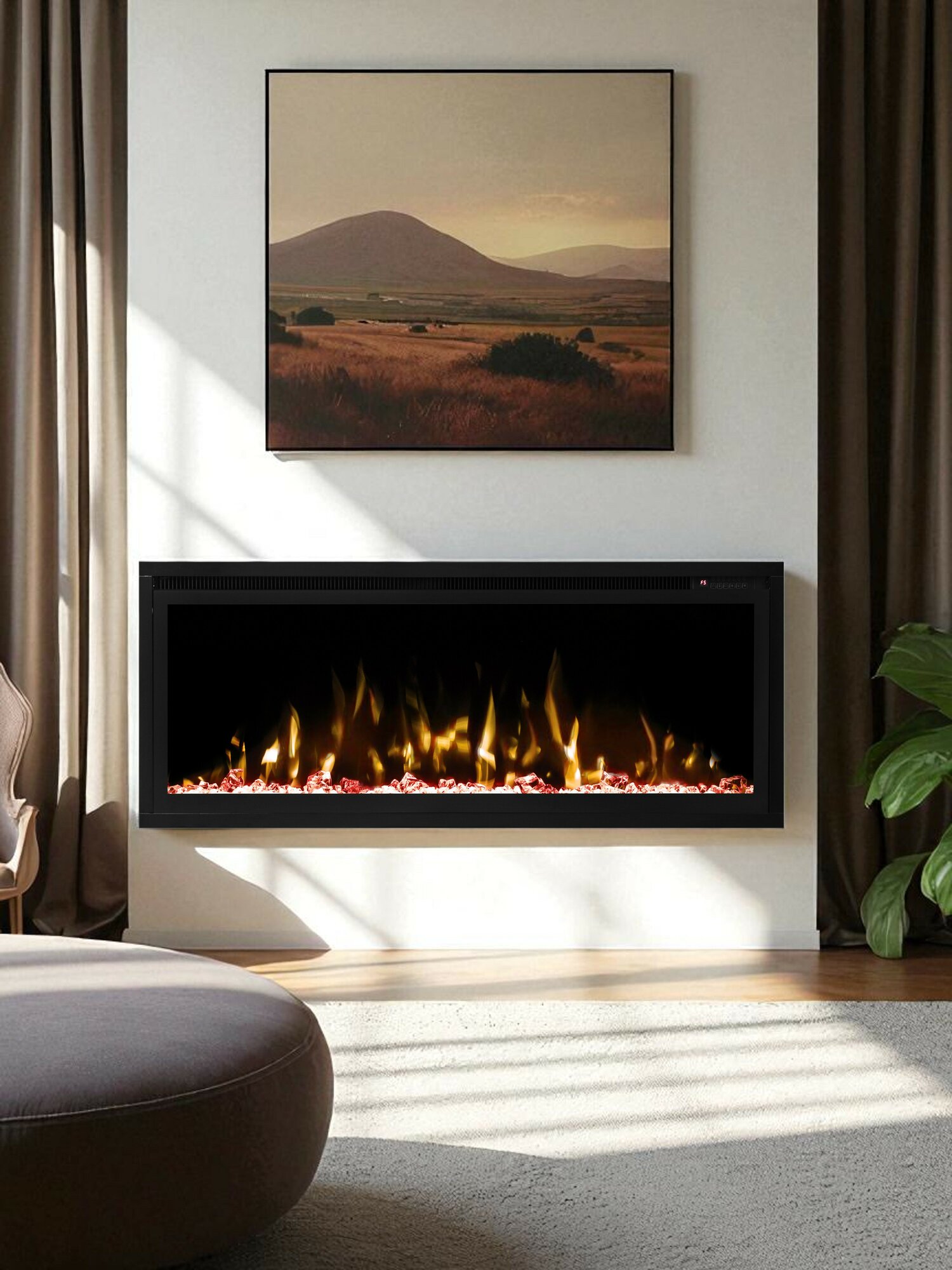 Электроочаг RealFlame Saphir 42, 6 вариантов цвета пламени, обогрев, звуковой эффект, пульт ду