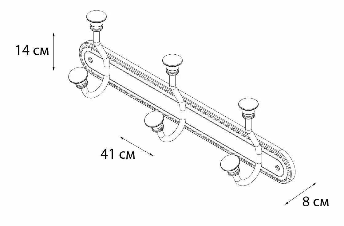 Планка 3 крючка Fixsen Adele FX-55005-3 хром