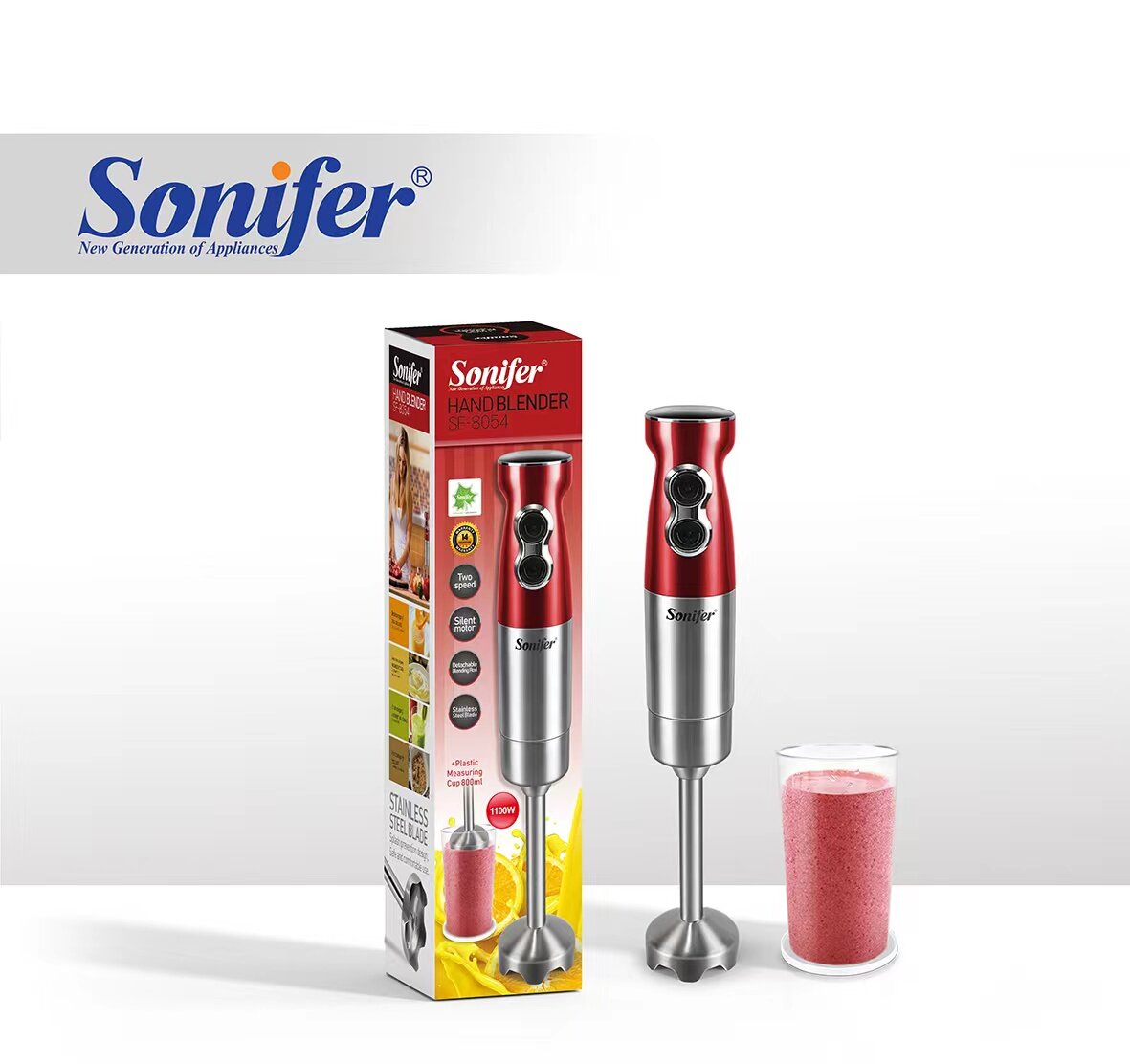 Блендер погружной Sonifer SF-8054, 1100Вт, турборежим, защита от перегрева