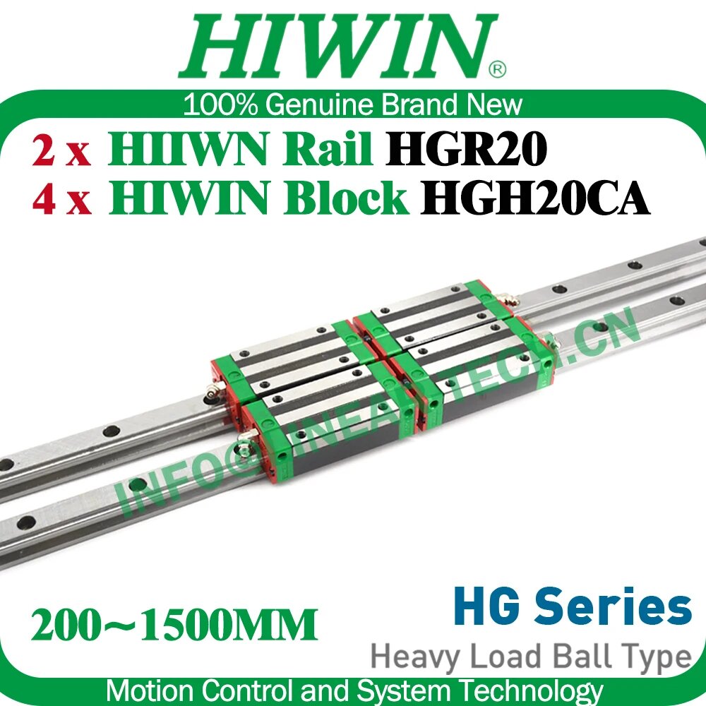 Направляющие HIWIN HGH20CA для фрезерного станка 4x HIWIN Block HGH20 2x HIWIN Rail 300MM