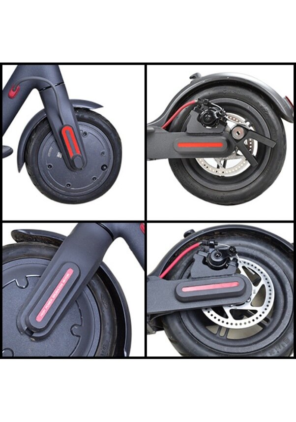 Самокаты Xiaomi Электросамокат Xiaomi M365 Pro с U-образной светоотражающей полосой для передних и задних колес, цвет красный