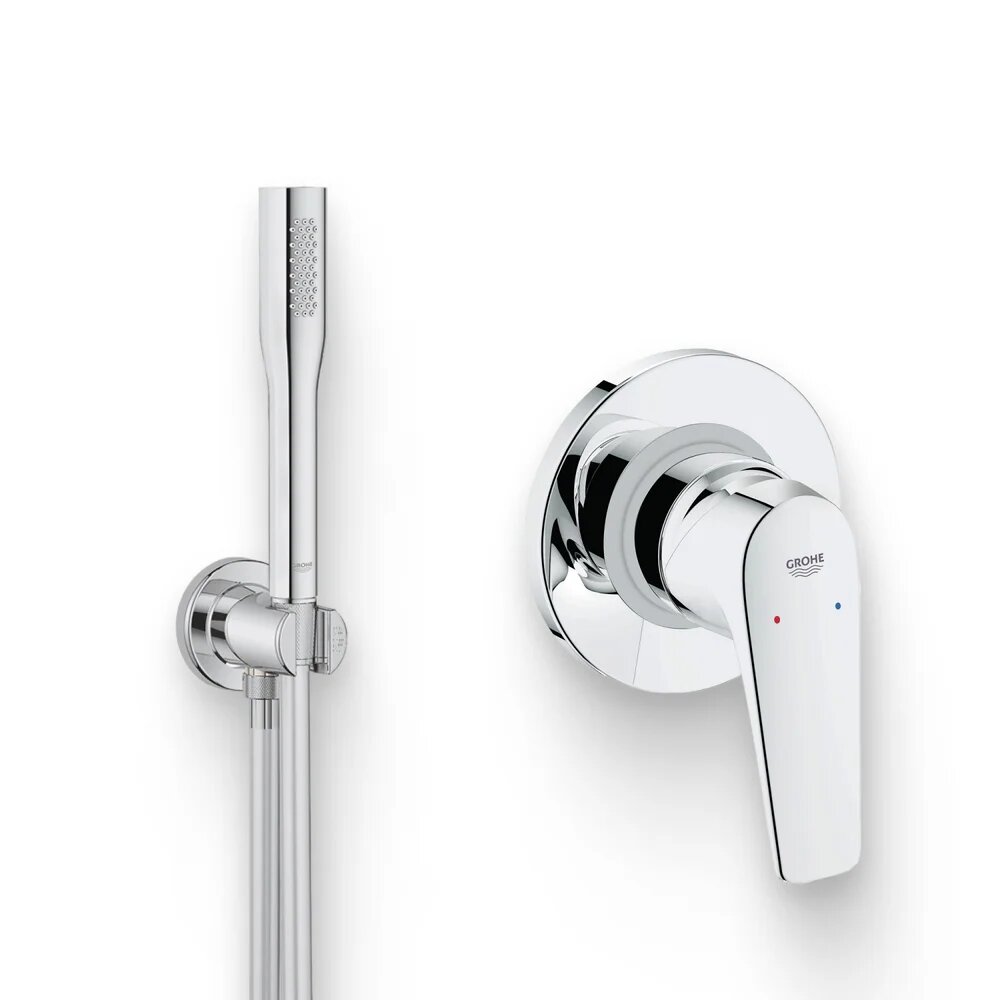 Душевой комплект Смеситель Grohe BauFlow 29046000 С внутренней частью / Гарнитур Euphoria Cosmopolitan 26404000