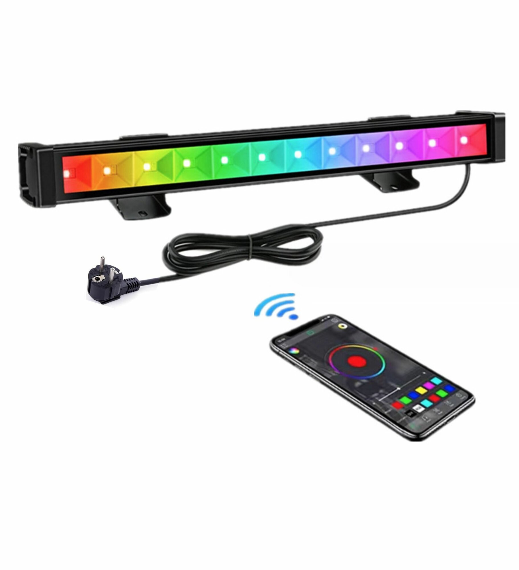Умный светильник RGBCW LED BAR заливающего света управление с телефона APP 36Вт для дискотеки и интерьера