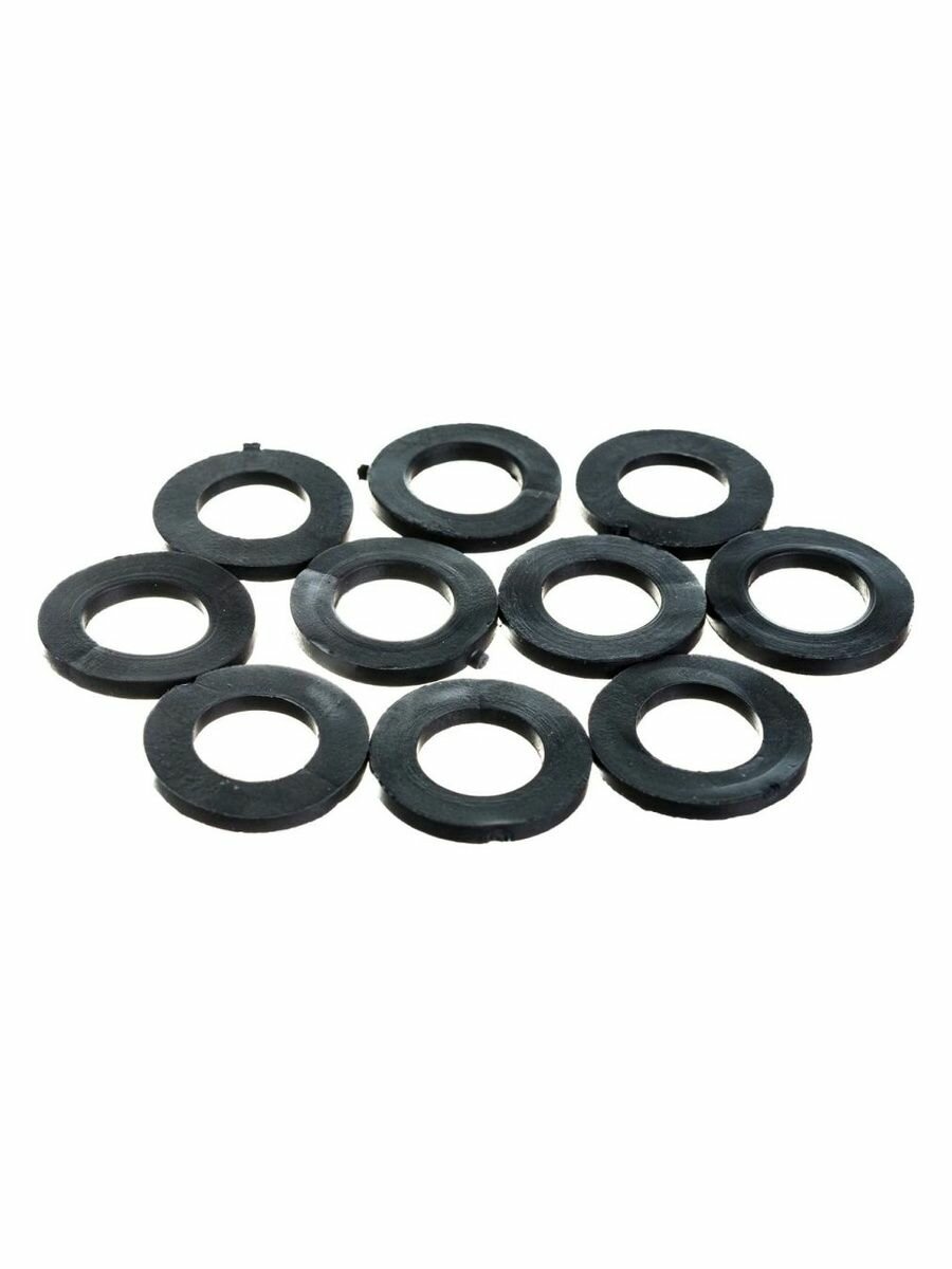 Прокладка сантехническая 1/2", резиновая, 19х11х2 мм (10 шт.) — фото 1