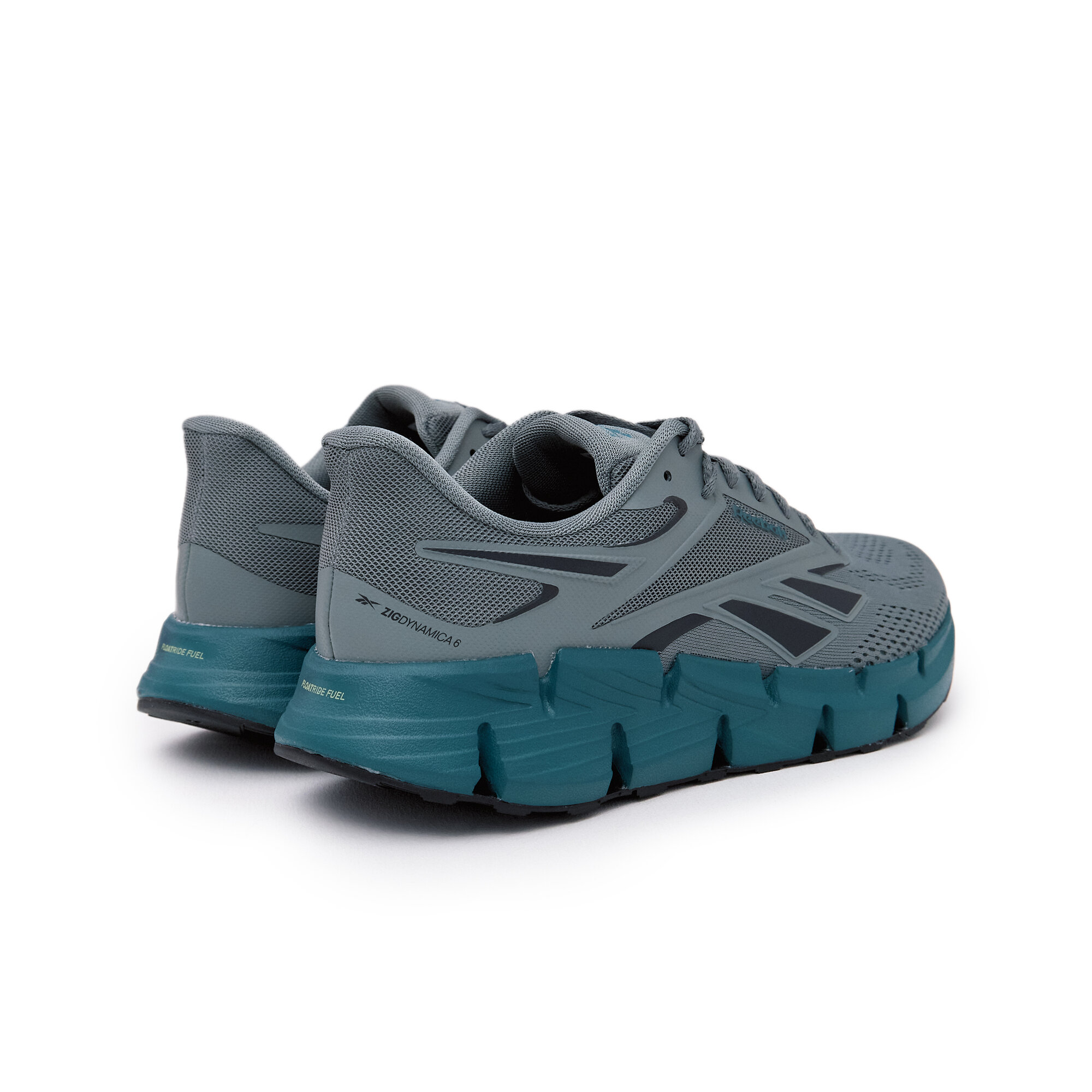 Кроссовки Reebok Zig Dynamica 6, размер 9,5 US, серый/бирюзовый/желтый — фото 1