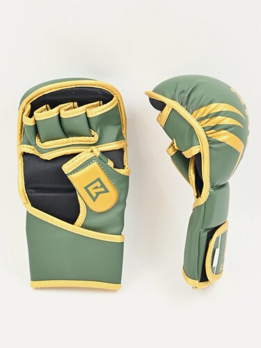 Изображение товара Перчатки для ММА RagE Fight Gear, хаки с золотым, искусственная кожа, M