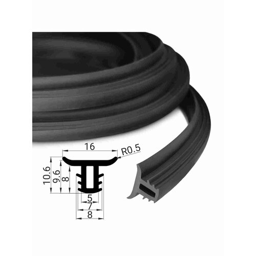 Уплотнитель Т-образный между панелью и лобовым стеклом 16 метров чёрный belais 22715 424₽