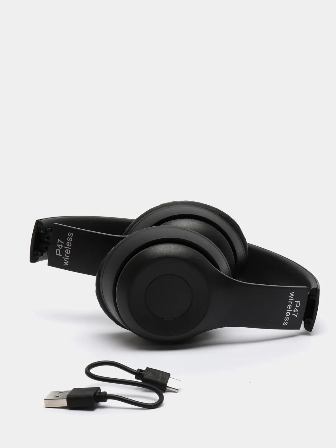 Наушники беспроводные P47 Внутренний микрофон - для звонков В упаковке: 1 шт. наушники P47, USB-кабель — фото 1