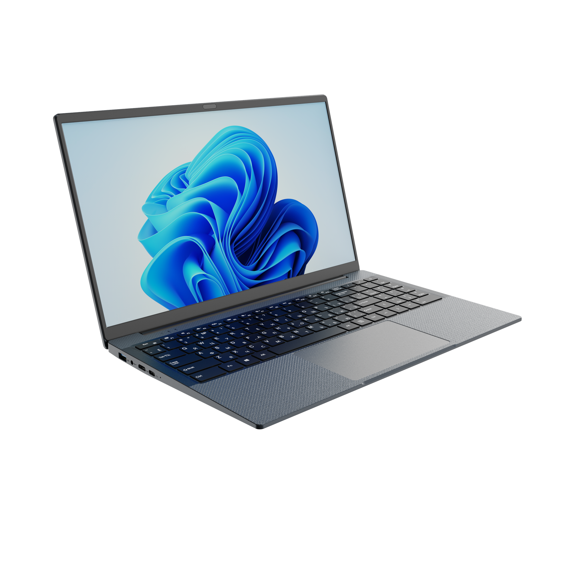 Ноутбук для работы и учебы 15,6", Full HD IPS, карбоновый корпус, Intel N150, DDR4 16 Гб, SSD 512 Гб, Windows 11 Pro