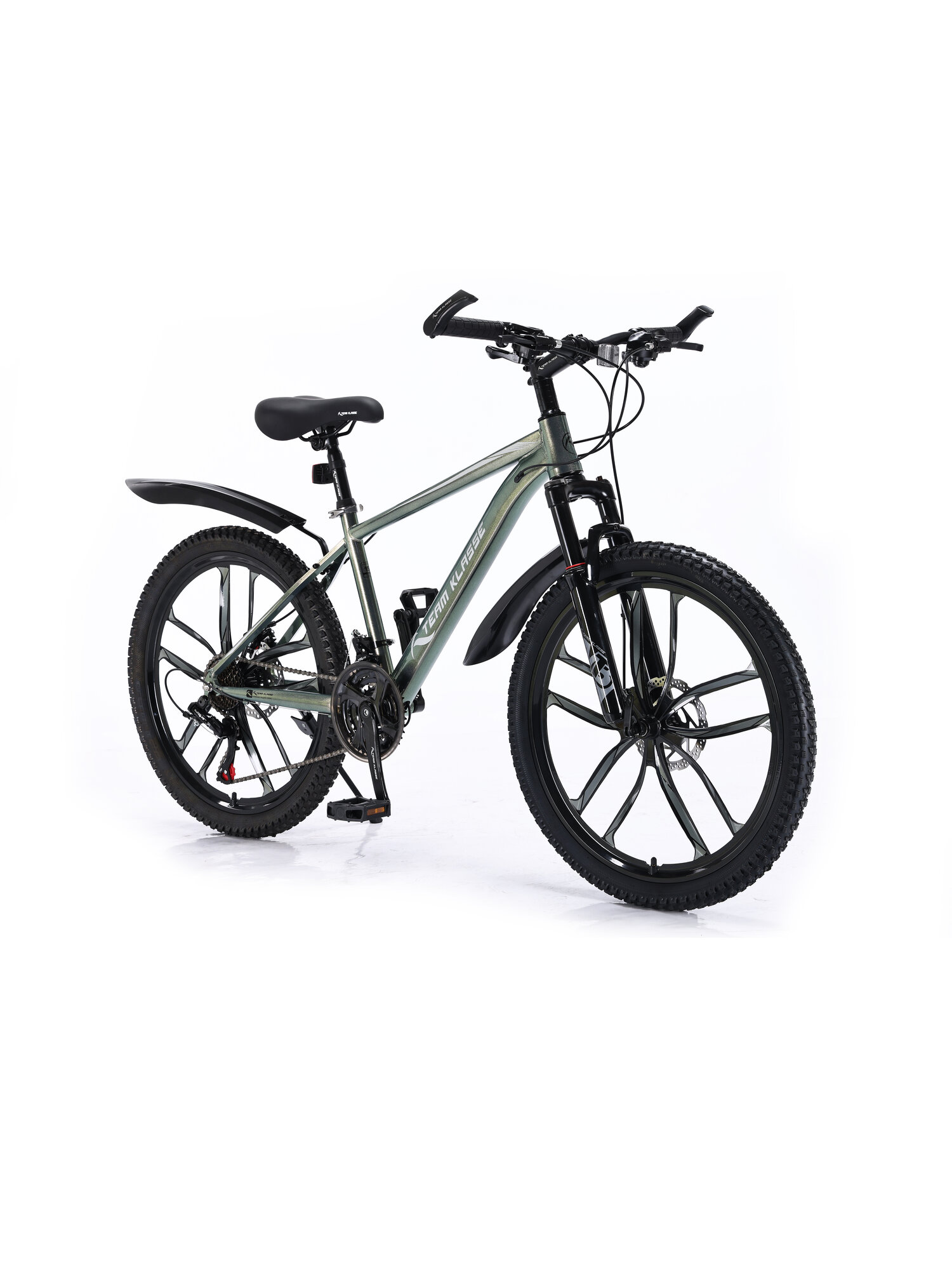 Велосипед Team Klasse TB-12-J, стальной, горный, 24 дюйма, 21 скорость, серый — фото 1