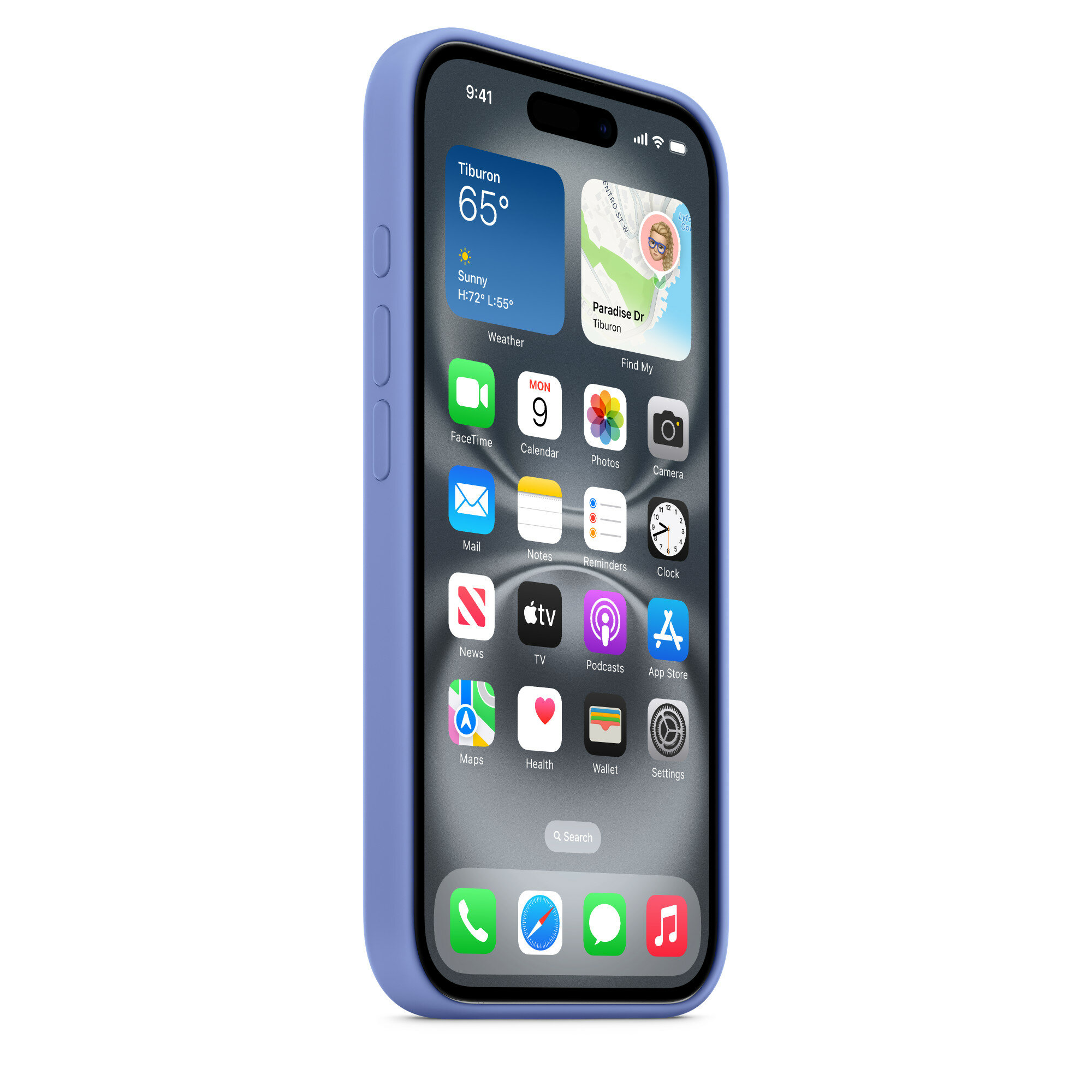 Чехол силиконовый MagSafe для iPhone 16 Pro Max Periwinkle, Silicone case MagSafe для айфон 16 Про Макс - Светло-голубой — фото 1