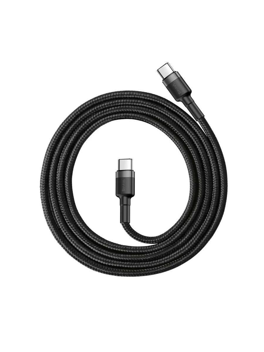Кабель Baseus для зарядки и передачи данных Type-C PD2.0 60W 1м (черный) — фото 1