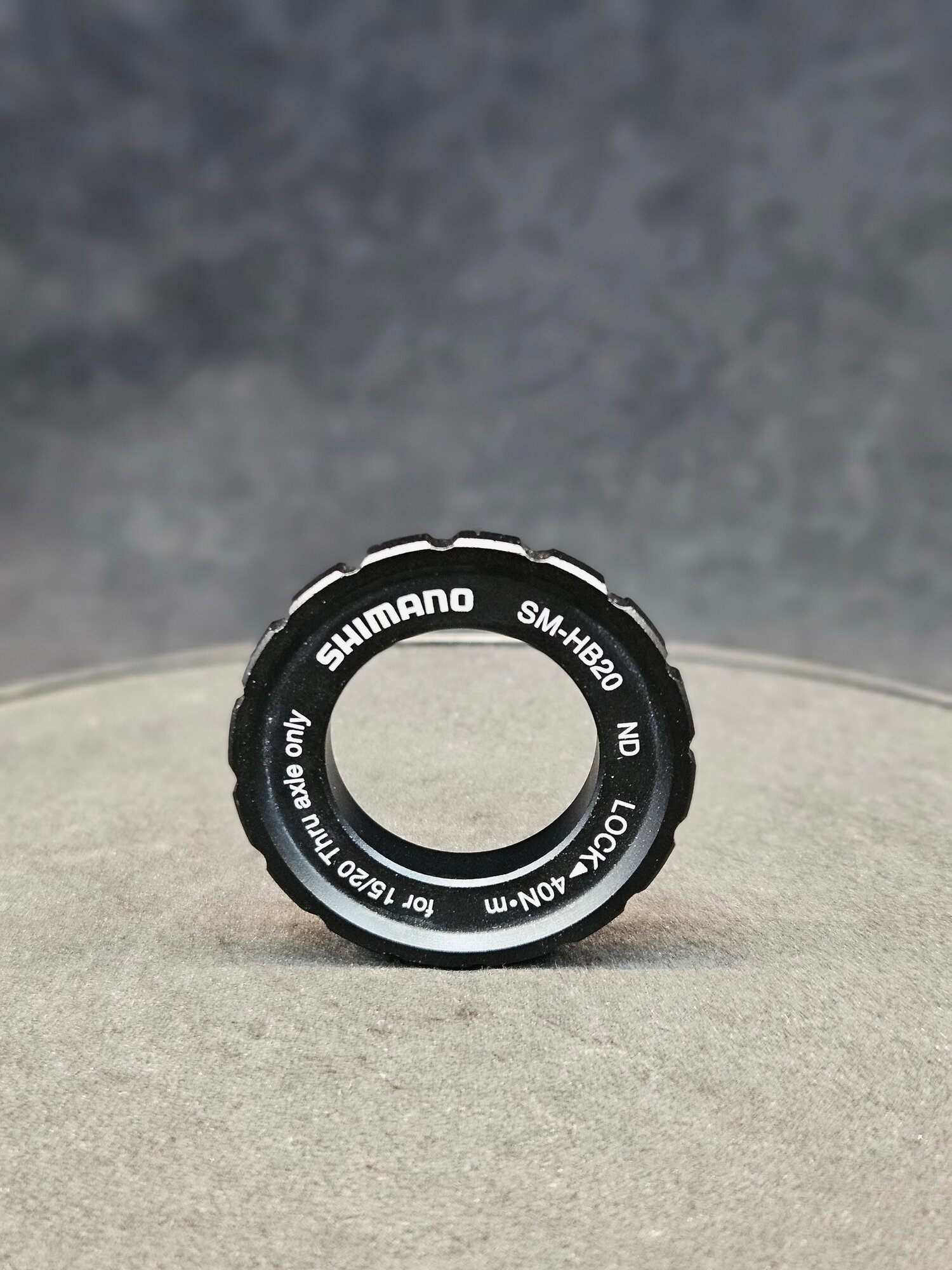 Локринг (гайка) для ротора Shimano SM-HB20, D - 43 мм / d - 25 мм, для осей 15 / 20 мм, алюминиевая