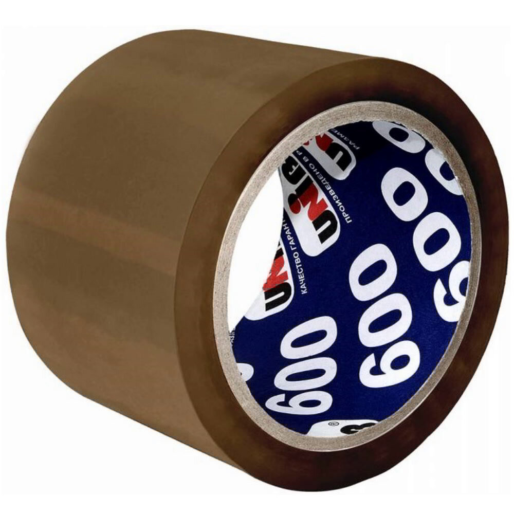 Клейкая лента упаковочная 72 мм х 66 м UNIBOB 600 (темная)