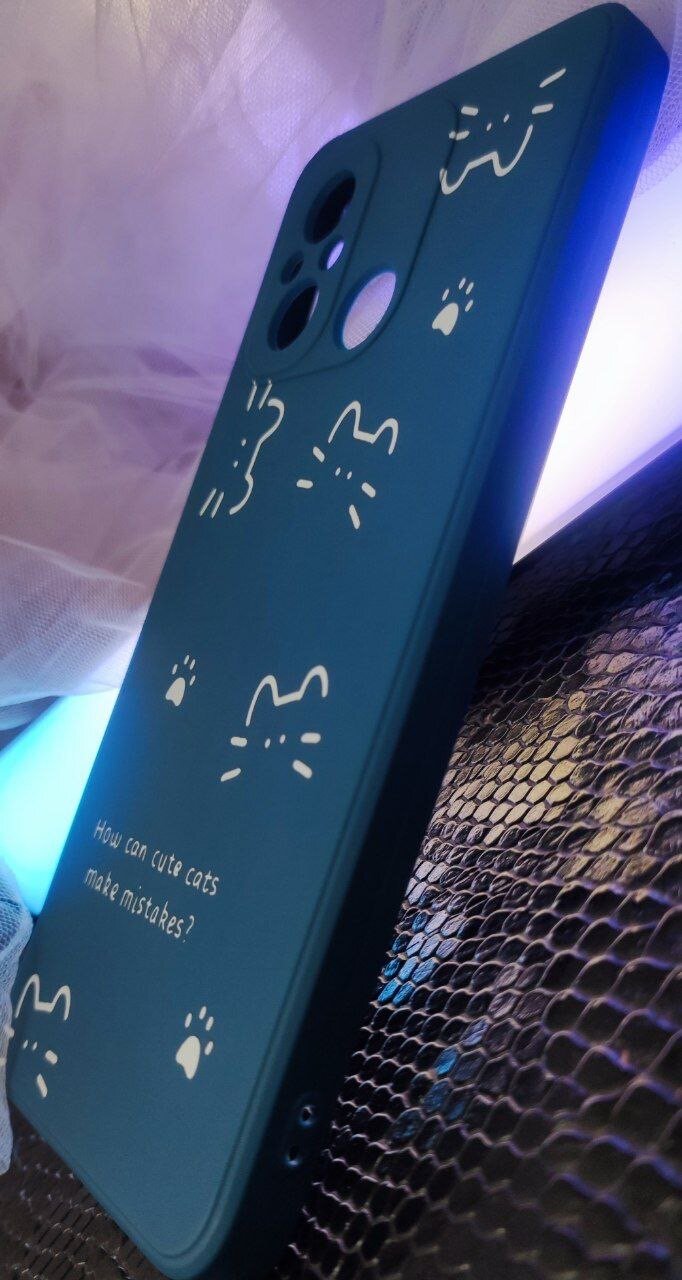 Чехол для телефона Redmi 12C из высококачественный каучука, полная защита с дизайном котиков мультяшный рисунком