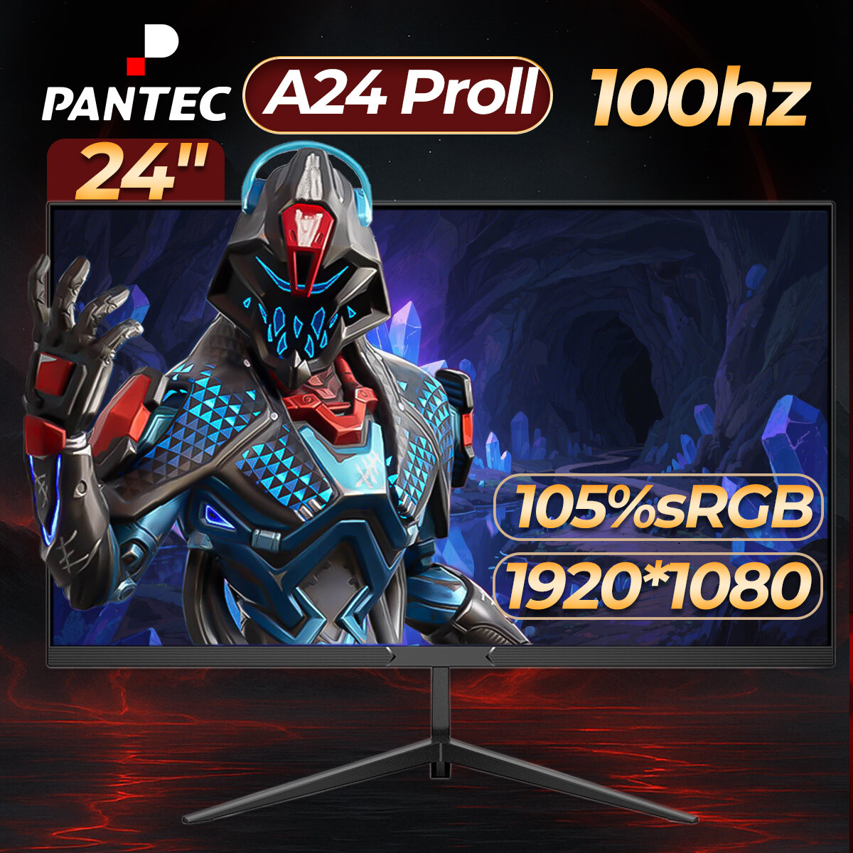 Монитор игровой Pantec, 24", 100 Hz, IPS, черный,1920*1080, EU
