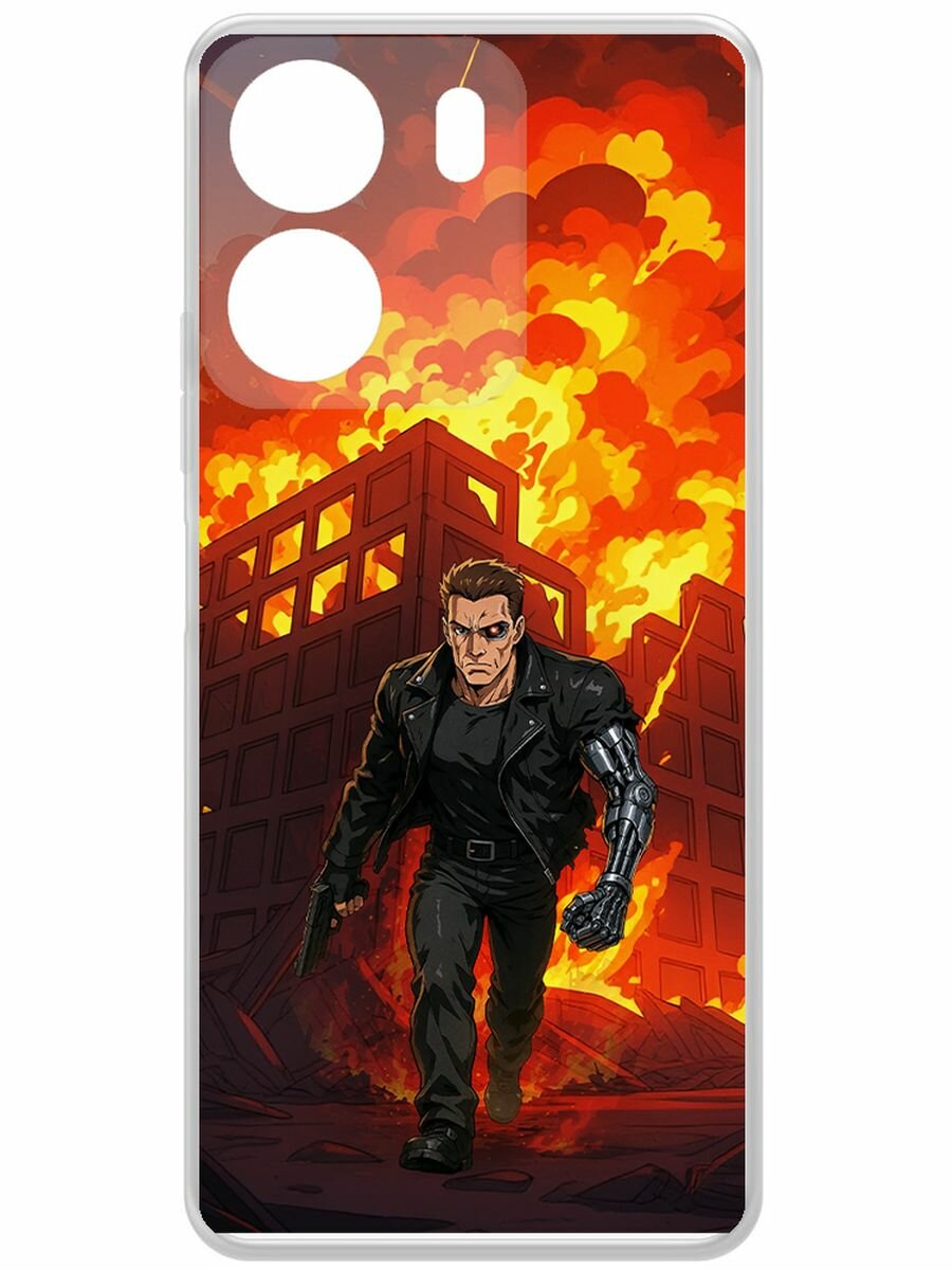 Чехол-накладка Krutoff Clear Case Терминатор в аниме для Xiaomi Poco C65