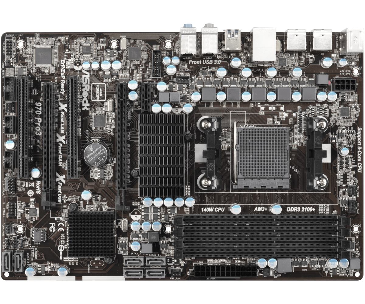 Материнская плата Asrock 970 Pro3, R2.0, Soc-AM3+, AMD 970, 4xDDR3, ATX, Ret