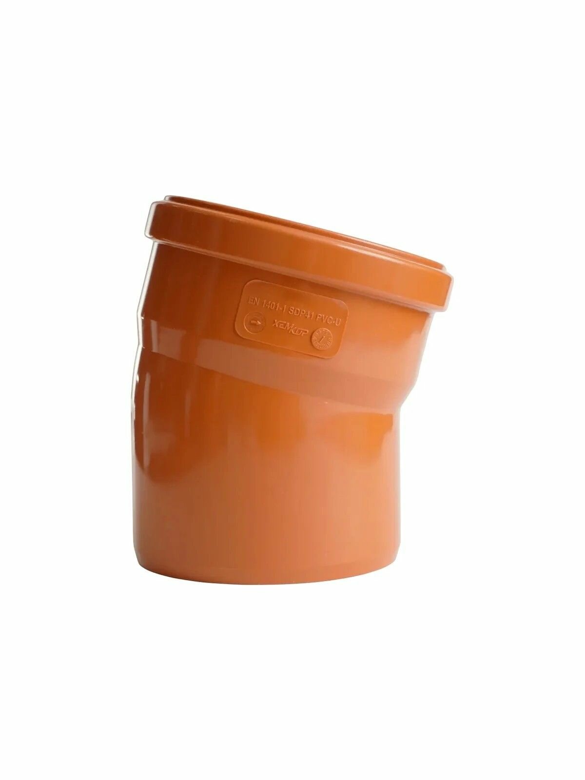 Отвод 160 15 градусов для канализации наружная Hemkor рыжая - 1 шт.