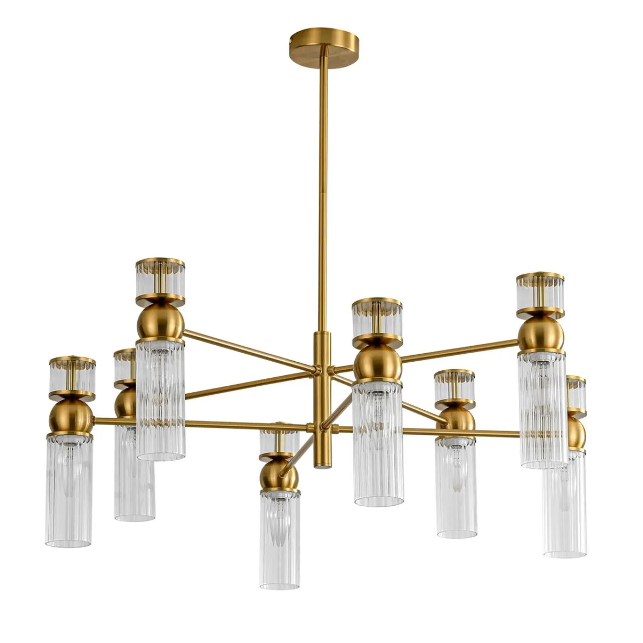 Потолочная люстра LUMION DENVER 8276/8, E14, 320 Вт, металл, стекло, латунь