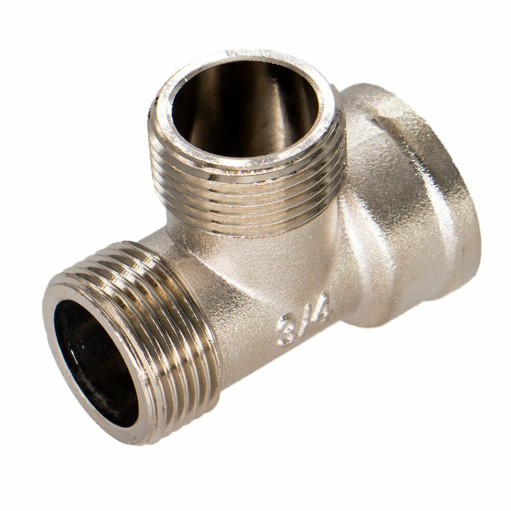 Тройник 3/4", переходной, резьба наружная; внутренняя, латунный ,1 шт — фото 1