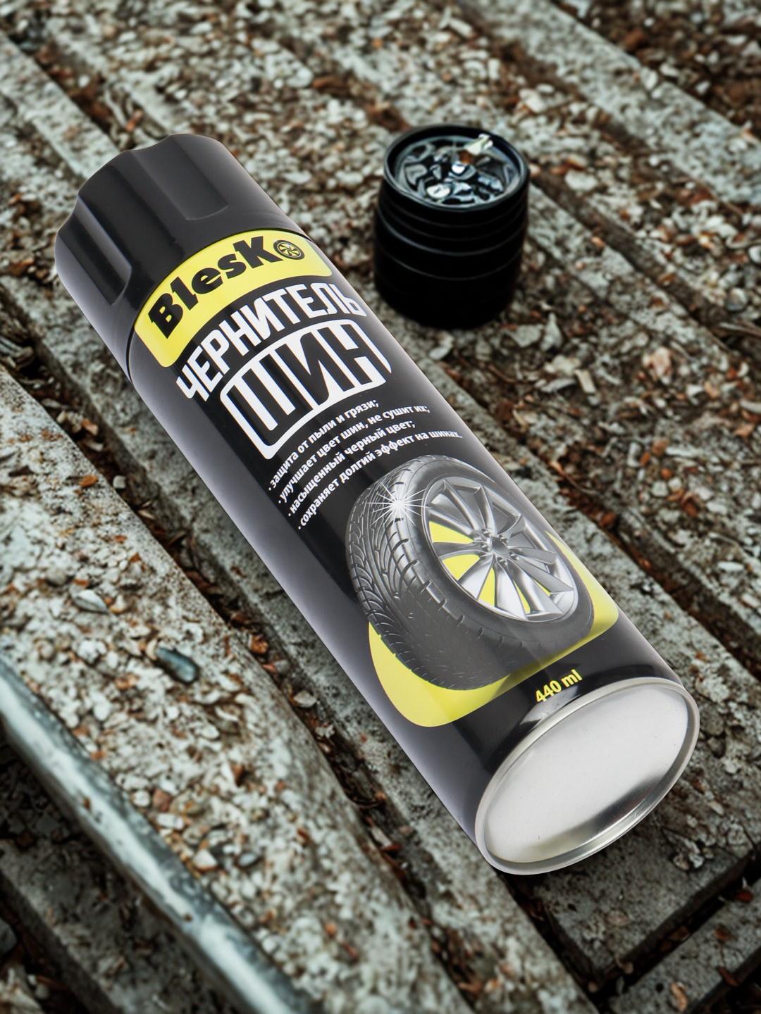 Чернитель шин Blesko, для восстановления цвета и блеска, 440мл — фото 1