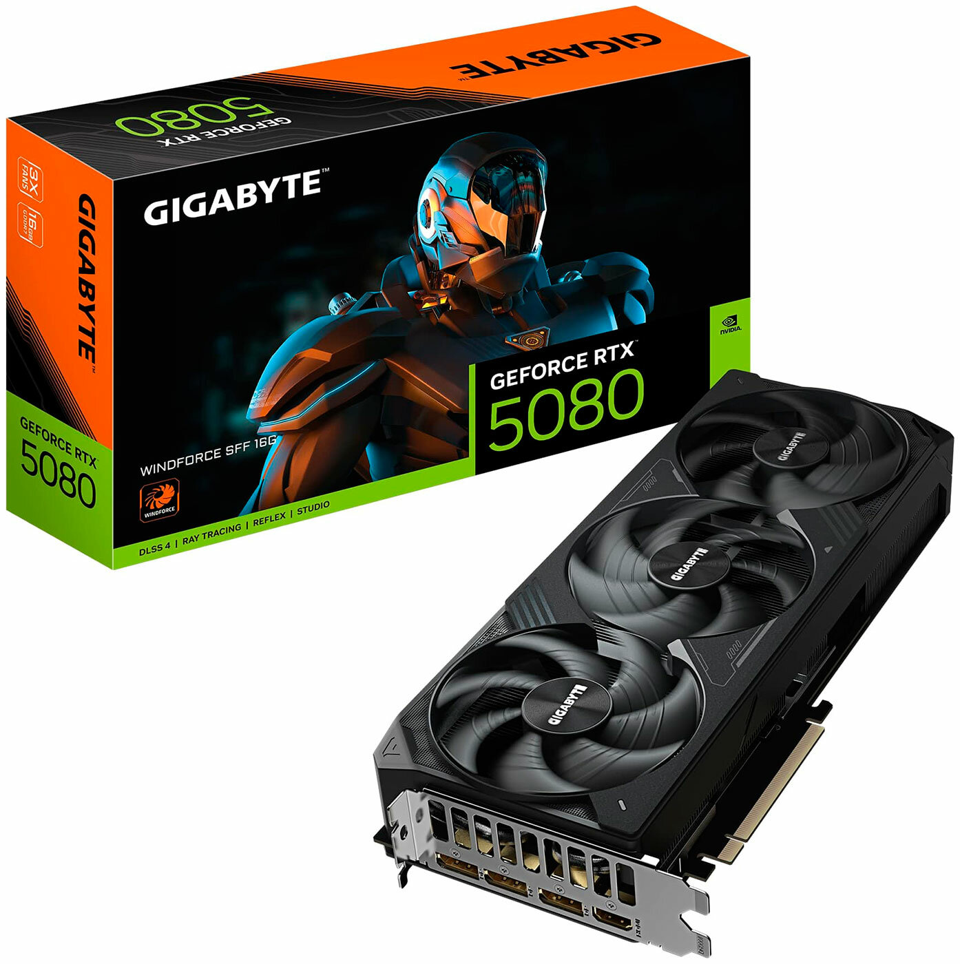 Видеокарта Gigabyte GeForce RTX 5080 WINDFORCE SFF 16Gb (GV-N5080WF3-16GD)