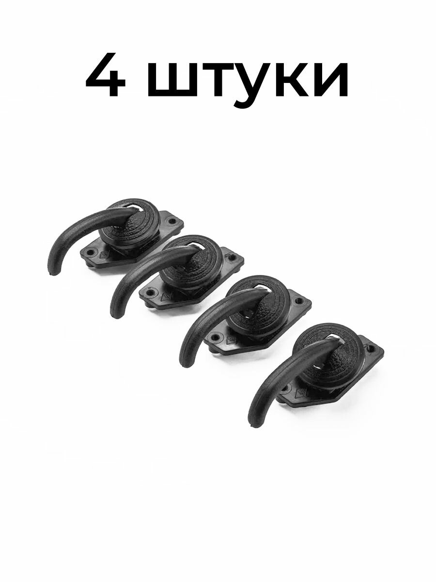 Ручки дверей ABS пластик черные с колечками для ВАЗ 2107 4 шт